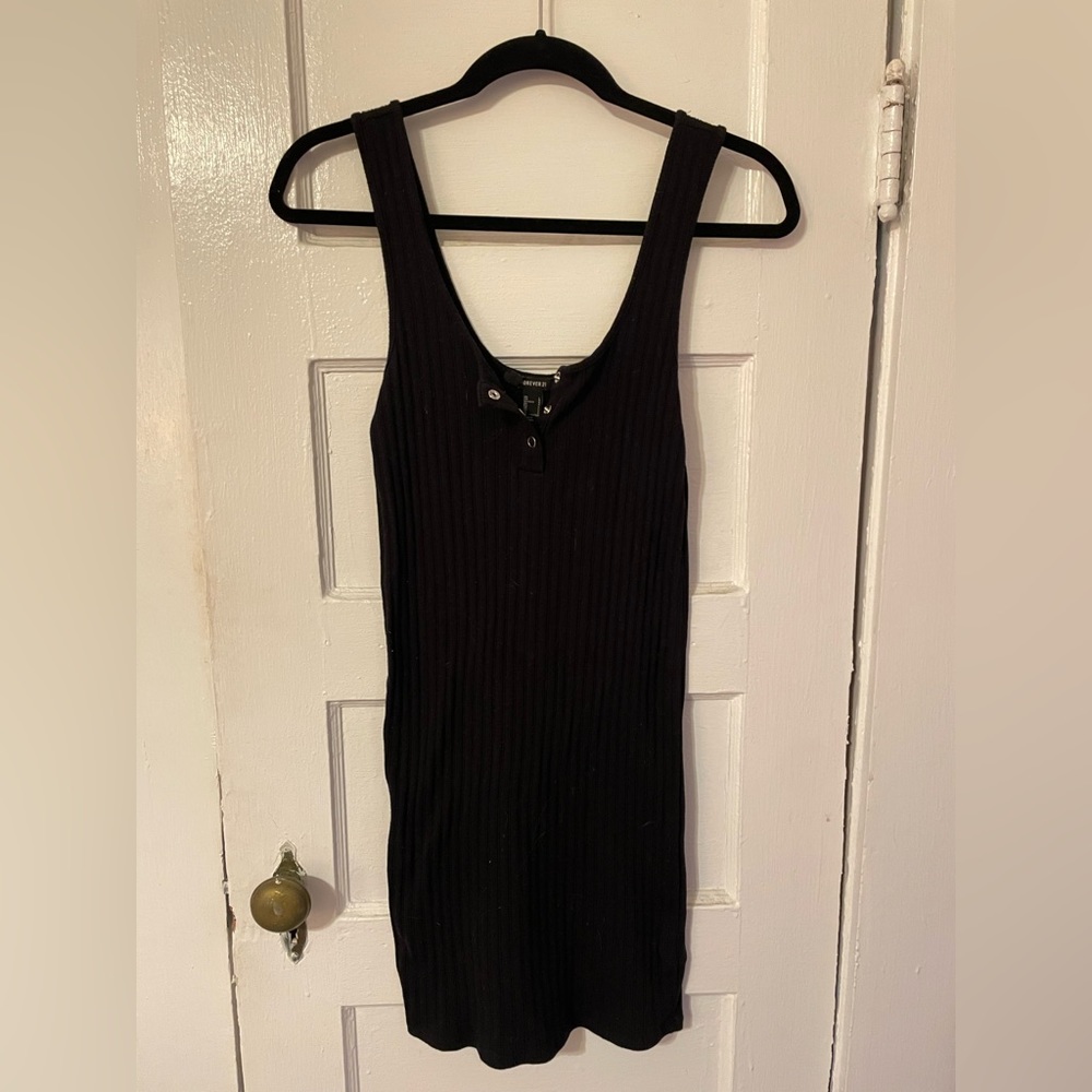 Black Ribber Mini Dress
